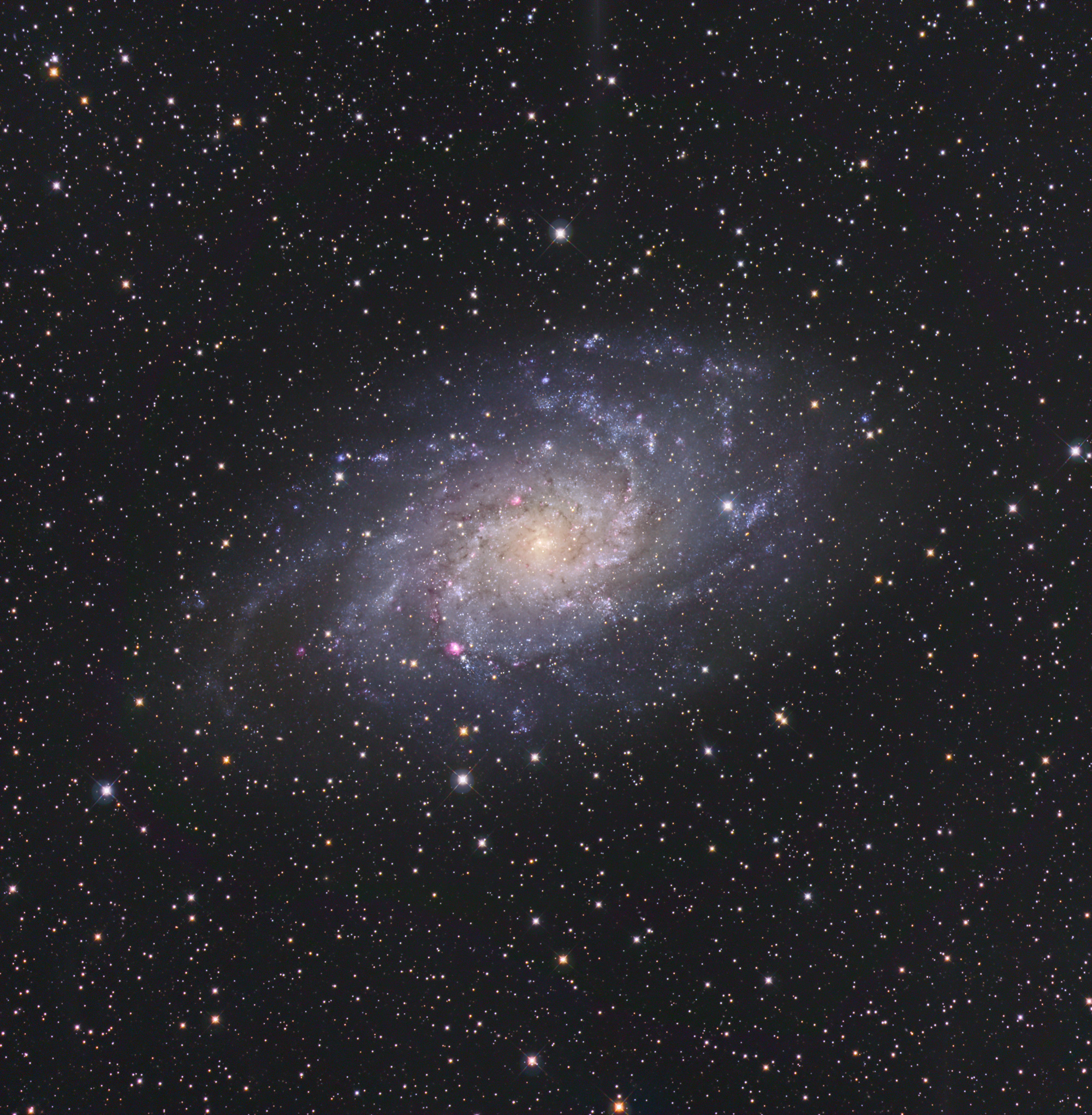 m33 pinwheel galaxy published sky telescope star background